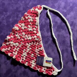 Bandana Kerchief Hand Crocheted 100% Cotton Yarn